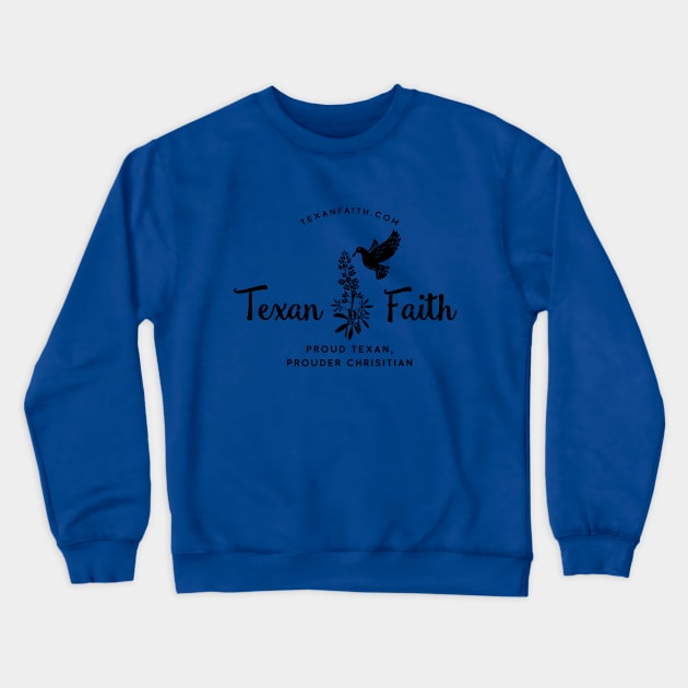 Bluebonnet Dove black - texan faith Crewneck Sweatshirt by texan faith